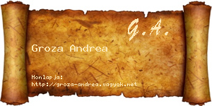Groza Andrea névjegykártya
